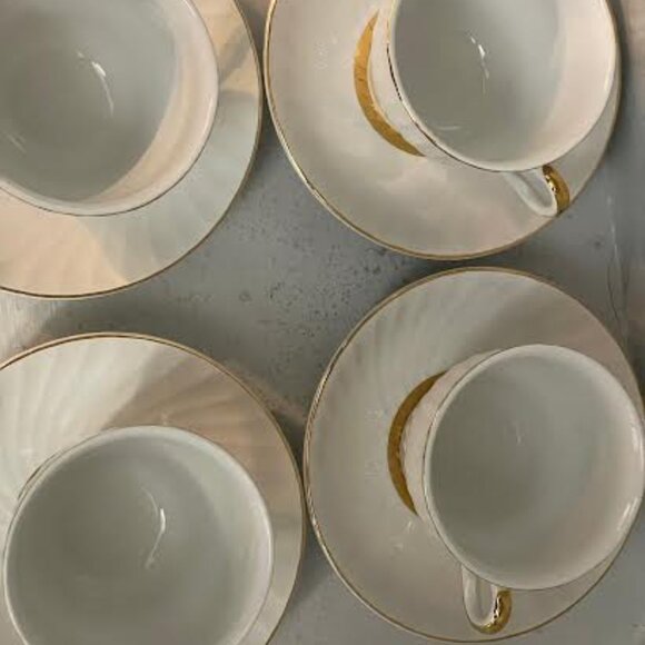 Beautiful Set of 4 Cups & Saucers Enoch Wedgewood Tunstall English Tea ware - Picture 10 of 11